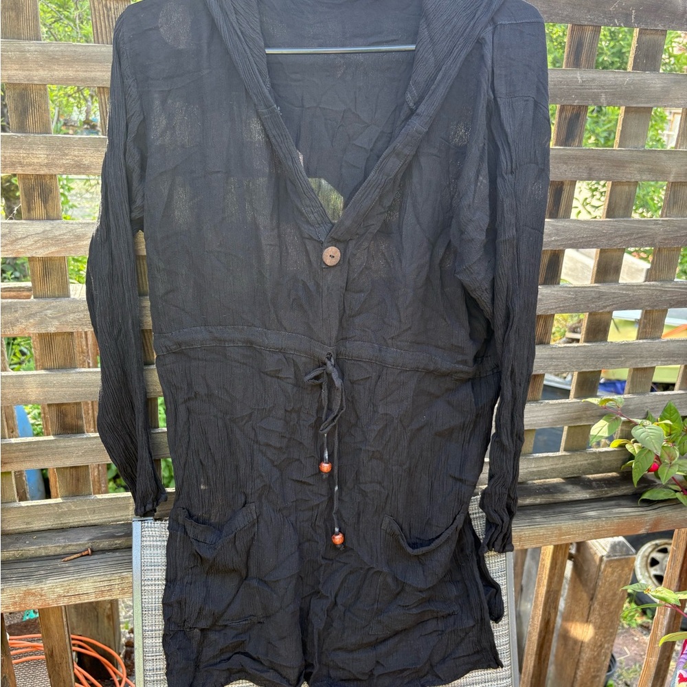 Raya Sun Black Long Sleeve Swimsuit coverup
